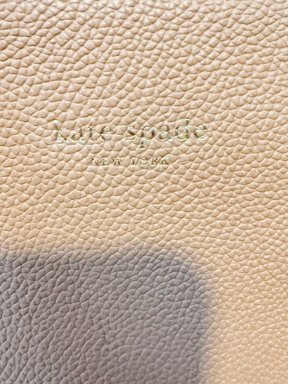 kate spade tan leather tote with pink dust bag and floral card